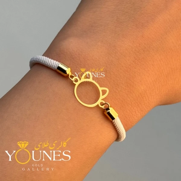 دستبند گربه‌ای پیشی طلا لیزری